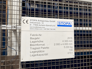 Makine  TRUMPF STOPA LiftMasterCompact - Önden görünüm